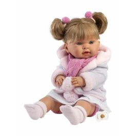 Muñeca alexandra llorona 42cm con cuerpo de tela y mecanismo de sonido. vestido 100% algodón