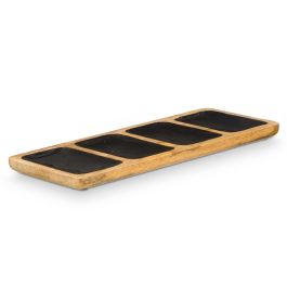 Bandeja Rectangular 4 Espacios Madera Mango Negro Giftdecor 46x17x3 cm (6 Unidades) Bandeja Rectangular 4 Espacios Madera Mango Negro Giftdecor 46x17x3 cm (6 Unidades)
