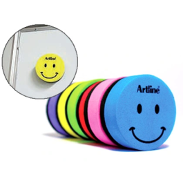 Artline Borrador Magnético para Pizarra Blanca Redondo Smiley Colores Surtidos 70 mm