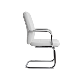 Q-connect Silla de Escritorio Pia Ve Simil Piel Blanca, Base Metálica, Uso Dirección, Dimensiones 1050x610x680mm