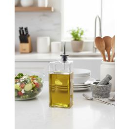 La Mediterranea Aceitera Vidrio con Tapón 500 ml 8.6 x 5.2 x 23.7 cm (24 Unidades)