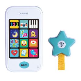 Tachan Teléfono Móvil Bebé Interactiva con 12 Botones, Sonidos y Melodías, Grabación de Voz y Mando Estrella, 5 Idiomas, +12 Meses