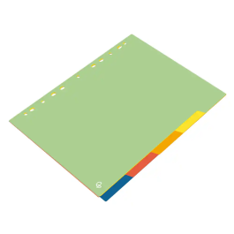Liderpapel Juego 5 Separadores A4 Multitaladro Polipropileno 500 Micras