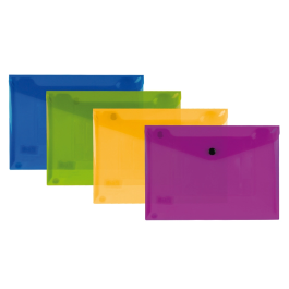 Liderpapel Dossier con Broche Polipropileno DIN A5, 4 Colores Surtidos, Pack de 4 Unidades