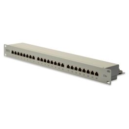 Digitus Patch Panel 1HE, 24 Puertos RJ-45 Cat5e Blindado (Gris), Cumple EN-50173 / ISO/IEC 11801 / EIA/TIA 568