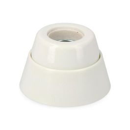 Edm Portalámparas E-27 Zócalo Recto Porcelana y PVC Blanco para Interior y Exterior