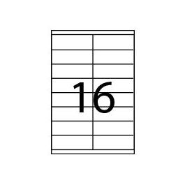 FABRISA 15312 Etiquetas Adhesivas ILC Blancas 105x35mm, 100 Hojas A4 Cantos Rectos para Láser/Inkjet/Copia