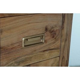 DKD Home Decor Cómoda Colonial 8 Cajones Madera Acacia Natural Dorado 110 x 45 x 108 cm