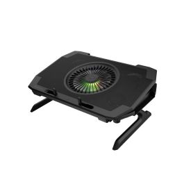 GENESIS Oxid 850 Almohadilla Refrigeradora para Portátil 17.3" con 5 Ventiladores, Iluminación RGB, Ajuste de Altura y 2 Puertos USB Negro