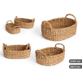 Giftdecor Set 2 Cestos Ovalados con Asas de Alga Marina Marrón 31x21 cm y 27x17x21 cm (6 Unidades) Precio: 947.68999996. SKU: B1452RYAFG