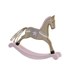 DKD Home Decor Decoración Navidad Fantasía Caballo de Madera Rosa 5x16x19 cm (12 Unidades) Precio: 21.54042. SKU: B15EP4Q259