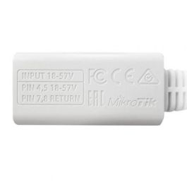 MikroTik Gigabit PoE Injector Pasivo 9-48V DC 10/100/1000 Mbps para RouterBOARD con Conectores Blindados Blanco MikroTik Gigabit PoE Injector Pasivo 9-48V DC 10/100/1000 Mbps para RouterBOARD con Conectores Blindados Blanco