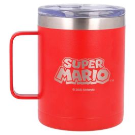 STOR Taza termo de acero inoxidable Super Mario Bros Nintendo 380ml, Doble pared, Libre de BPA