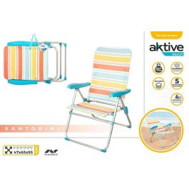 Silla plegable aluminio 5 posiciones con asa 47x63x93 cm Silla plegable aluminio 5 posiciones con asa 47x63x93 cm