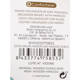 Cesta Organizadora Maison con Asa de Madera Doble - Confortime (6 Unidades) Cesta Organizadora Maison con Asa de Madera Doble - Confortime (6 Unidades)