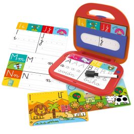 Diset Juego educativo Yo aprendo a Escribir Maletín luminoso con 21 láminas borrables y rotulador