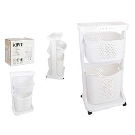 Ropero de plástico Kipit 2 alturas con ruedas, blanco 33x84x43 cm