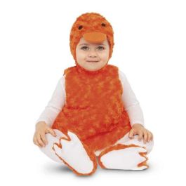 Disfraz bebé patito peluche naranja (vestido, gorro, cola y patucos) talla 12-24 meses