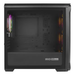 GENESIS Irid 503 ARGB Micro Torre Negro, Transparente con 4 Ventiladores ARGB Incluidos