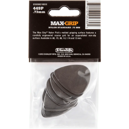 Dunlop Max-Grip / Nylon Std - 0,73Mm Púas para Guitarra, Pack 12 Unidades