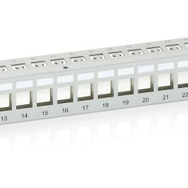 EQUIP 767124 Patch Panel 24 Puertos Cat6 FTP Keystone Montaje en Bastidor 1U Gris
