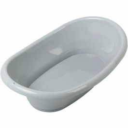Thermobaby VASCO Charm Kit de Baño 3 en 1: Bañera Ergonómica con Soporte Plegable y Desagüe - Ideal Ahorro Espacio Gris