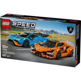 LEGO 77238 Lamborghini Revuelto y Huracán STO – Pack Doble de Coches de Juguete de Carreras para Construir