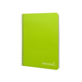 Cuaderno Espiral Liderpapel Cuarto Witty Tapa Dura 80H 75 gr Cuadro 4 mm Con Margen Color Verde 5 unidades