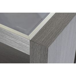 DKD Home Decor Buffet Moderno Gris 165x39x76 cm, 4 Puertas, 4 Estanterías, Roble y Cristal Templado