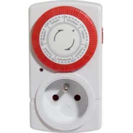 Chacon Programador Semanal Mecánico de Ahorro Energía. Temporizador de 15 Min por Ciclo, hasta 42 Semanales y 3500W Max.