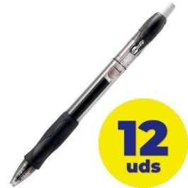 Bic 526275 Bolígrafos Tinta Gel Gelocity, Punta Retráctil 0.7 mm, Ergonómicos, Negros, Caja de 12 Unidades