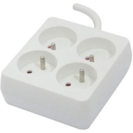 CHACON Bloque 4 x 16 A cuadrado con cable de 1,5 m - Blanco