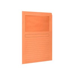 Subcarpeta Cartulina Q-Connect Din A4 Naranja Con Ventana Transparente 120 gr-M2 50 unidades