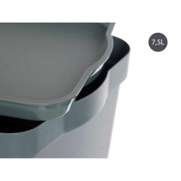 Kipit Caja Plastico Con Tapa 7,5L Gris 21x14.2x32cm (Set de 12)