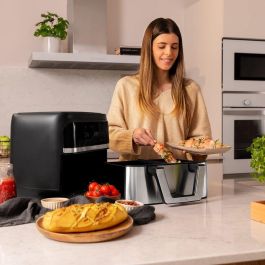 Cecotec Cecofry Dual 9000 Freidora de Aire Caliente 9L Doble Cubeta 2850W PerfectCook Digital Negro Acero Inoxidable