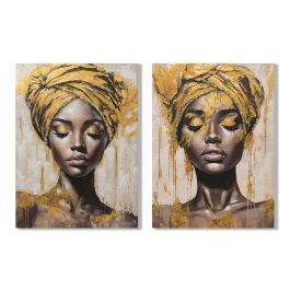 DKD Home Decor Cuadro Colonial Africana Dorado Marrón 120x90 cm Lienzo/MDF (2 Unidades) Precio: 85.88999991. SKU: B1DMD4TAE3