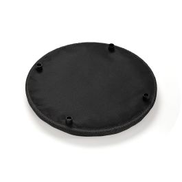 Puff con almacenamiento gris VERSA 44x40 cm - Madera MDF, Poliéster, Tela lino sintético Puff con almacenamiento gris VERSA 44x40 cm - Madera MDF, Poliéster, Tela lino sintético