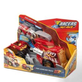 Lanzador launcher truck t-racers mix ‘n race (ice truck o fire truck) incluye coche y banderas 10x16,8x22,5cm - modelos surtidos