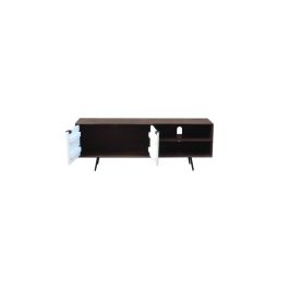 DKD Home Decor Mueble TV Moderno Marron Oscuro Blanco Mango 140x35x50 cm