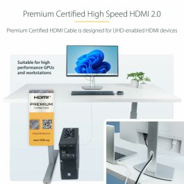 Cable USB Startech HDMI2-CABLE-4K60-10W Blanco 3 m