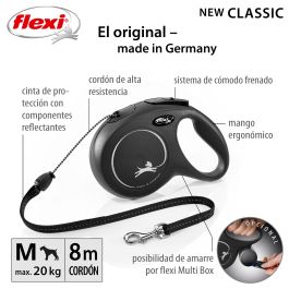 Correa Flexi New Classic M Cordón 8M Negro Correa Flexi New Classic M Cordón 8M Negro