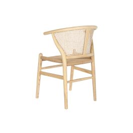 DKD Home Decor Silla Horeca Estilo Cottage de Olmo y Ratán Natural, Set de 2 Unidades, 48x56x80 cm, Altura Asiento 45 cm