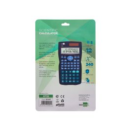 Calculadora Liderpapel Cientifica Xf32 12 Digitos 240 Funciones Con Tapa Solar Y Pilas Color Azul 156x85x20