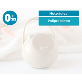 KioKids Portachupetes con Gancho Beige para Chupetes de Bebé +0 Meses. Transporte Higiénico, Apto Lavavajillas y Esterilizador