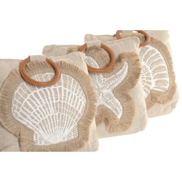 DKD Home Decor Hangzhou design 26b Sujetapuertas Mediterraneo Beige Blanco 18 x 11 x 16.5 cm (3 Unidades)