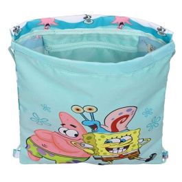 Bolsa Mochila con Cuerdas Spongebob Stay positive Azul Blanco 26 x 34 x 1 cm Bolsa Mochila con Cuerdas Spongebob Stay positive Azul Blanco 26 x 34 x 1 cm