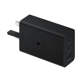 Samsung EP-T6530NBEGEU Cargador de Pared 65W Triple Puerto para Carga Rápida con 2x USB-C y 1x USB-A Negro