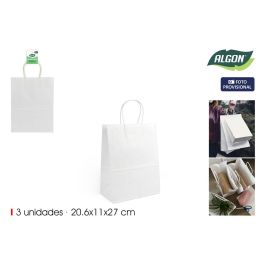Set de 3 bolsas de papel blanco 20.6 x 11 x 27 cm Algon (24 Unidades) Precio: 22.58999941. SKU: B1BSHAJCR7