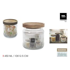 Tarro de vidrio con tapa de madera 450 ml - Anna La Mediterranea (12 Unidades) Precio: 27.59000013. SKU: B1DNDYNQQP