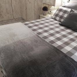 Home Deco Factory Manta Gris Tie Dye XXL Punto Nido Abeja Suave 150x200 cm